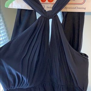 Silk navy dress with fun belt